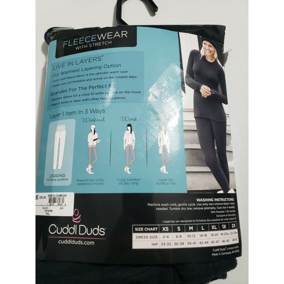 Cuddl Duds Petite Fleecewear with Stretch Leggings  Black size PXL - Picture 2 of 3